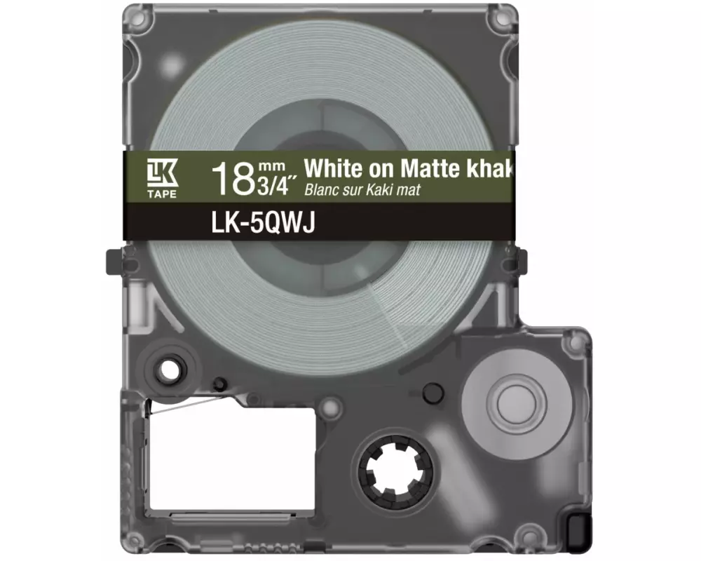 EPSON Matte Tape Khaki/White, 18mm, 8m, LK-5QWJ