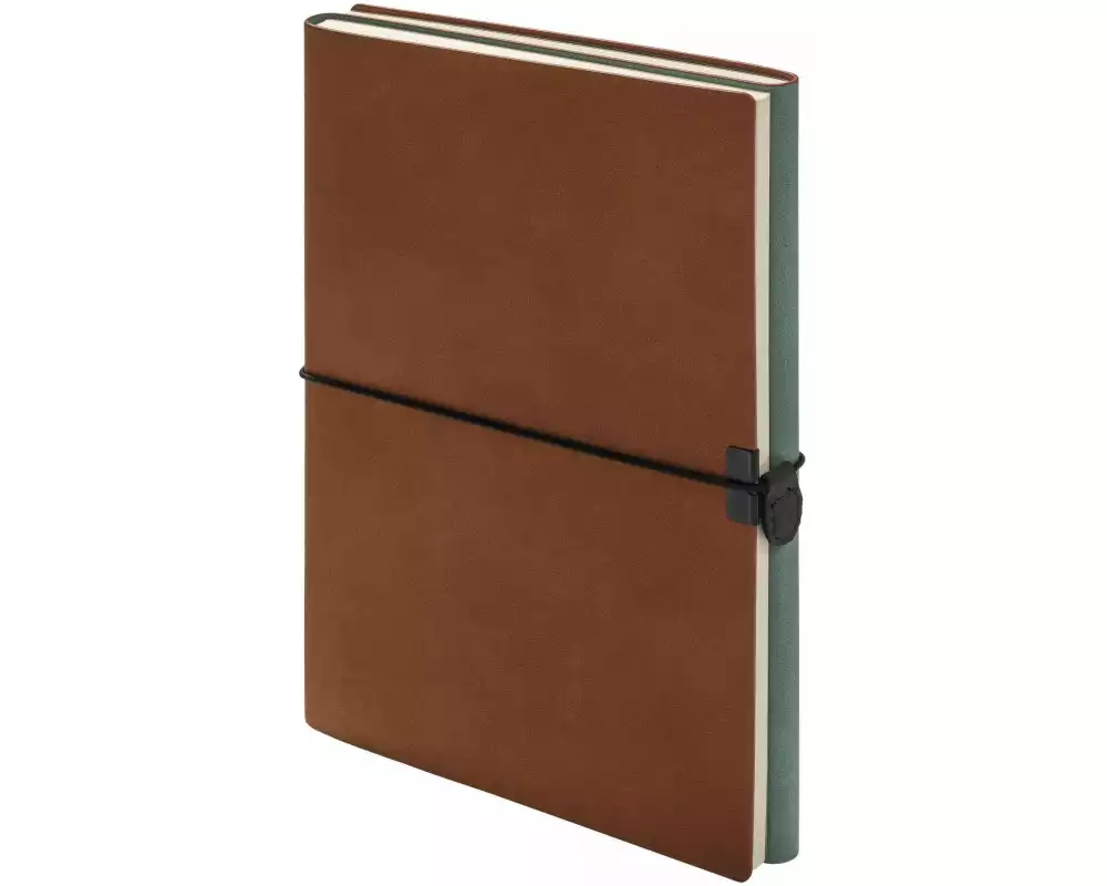 Kolma Notizbuch Smooth 2 in 1, A5, gepunktet/blanko, Braun/Türkis
