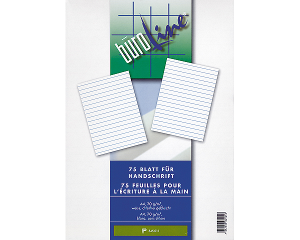 BÜROLINE Schreibpapier A4 545011 liniert,9mm, 70g 75 Blatt