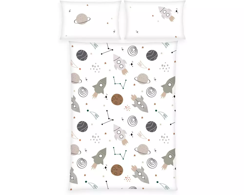 Herding Kinderbettwäsche Weltall 100 x 135 cm + 40 x 60 cm