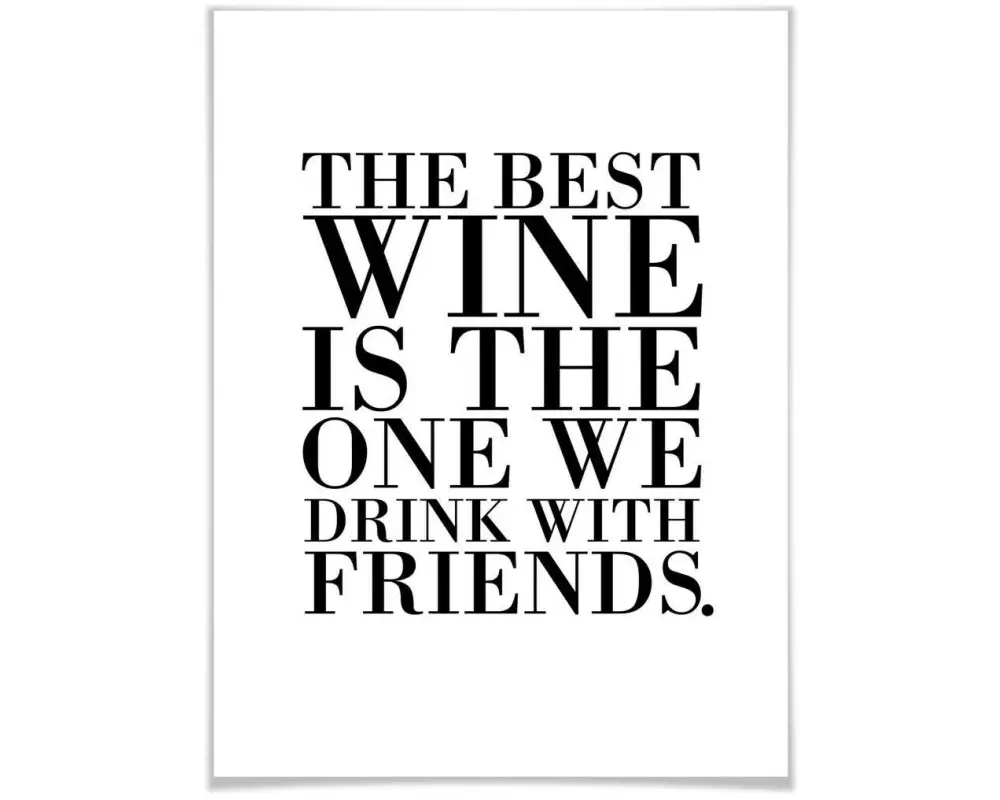 Trenddeko Poster The best wine 24 x 30 cm, Papier