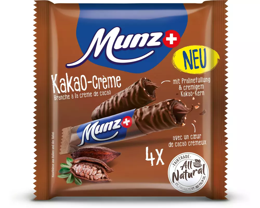 Munz Schokoladenriegel Prügeli Extra Kakao 4 x 22 g