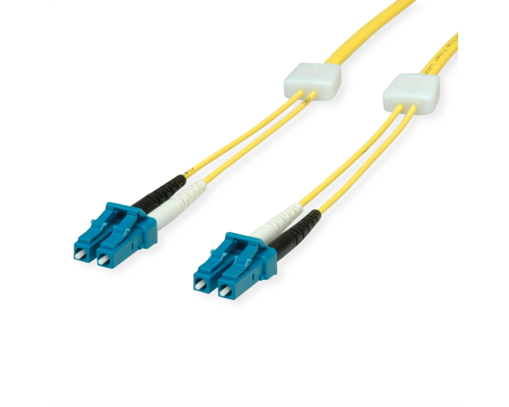 EasyLan LWL-LED-Patchkabel duplex 9/125µm OS2, LC/LC, gelb, 1 m