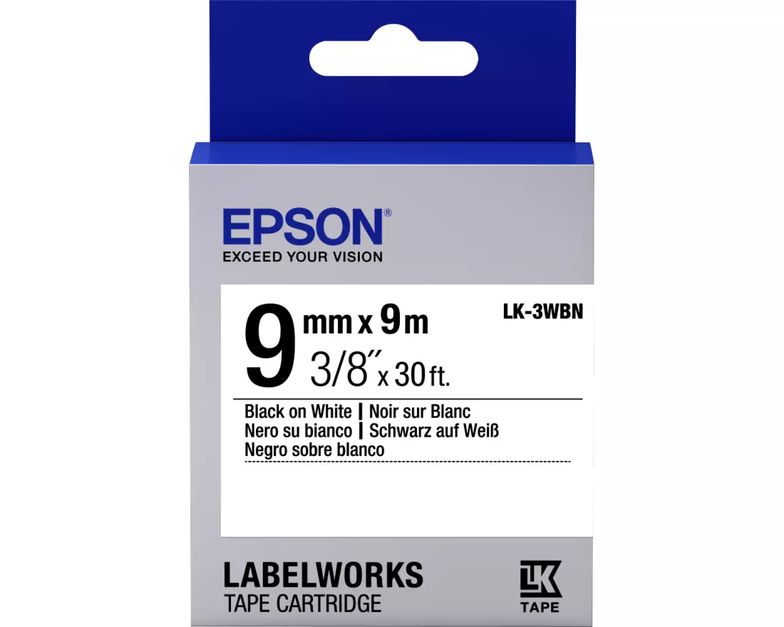 Epson LK-3WBN Label Etikette Schwarz auf weiss
