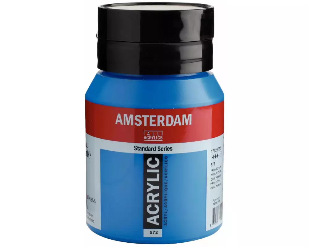 Amsterdam Acrylfarbe Standard 572 Primärzyan halbtransparent, 500 ml