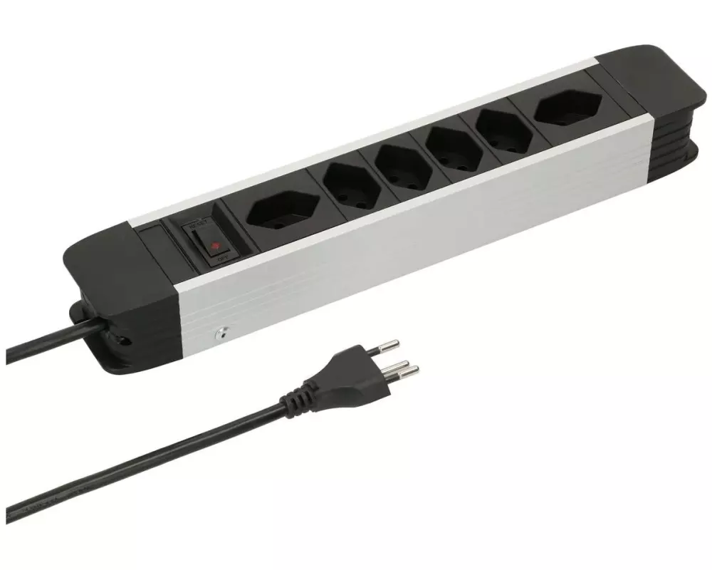 Max Hauri Steckdosenleiste 6 x T13 mit Schalter