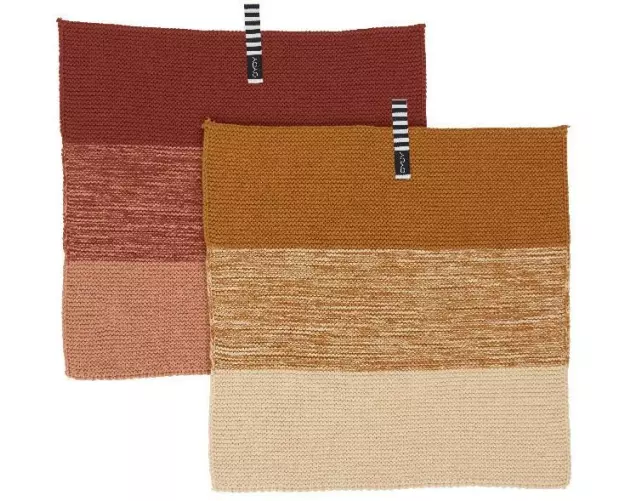 OYOY Abwaschlappen Niji 2 Stück, Rotbraun, 25 x 25 cm