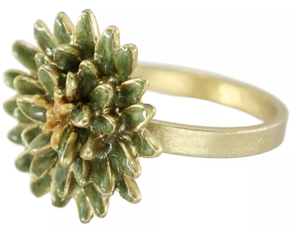 Chic Antique Serviettenring Fleur Grün/Gold