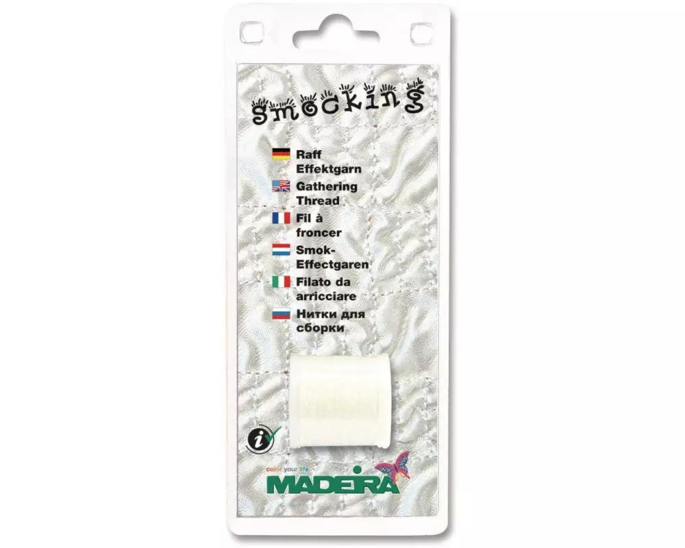 Madeira Spezialgarn Smocking Raff-Effektgarn Weiss