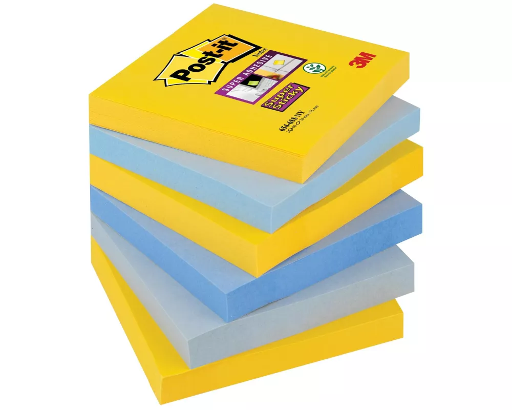 Post-it Notizzettel Post-it New York 6 Blöcke, 4-farbig, 76 x 76 mm