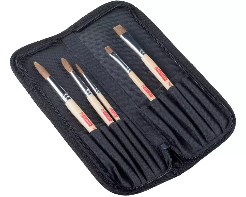 Talens Aquarellpinsel mit Organizer, 5 Stück