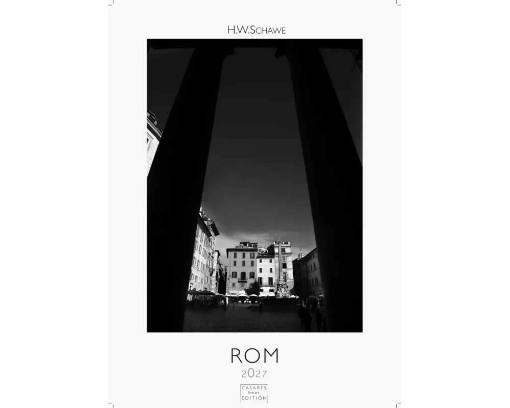 Rom schwarz-weiss Kalender 2027 - Wandkalender | Fotokalender Italien 59x42cm Grosses Format - . mit Historischen Motiven - Perfekt für Kunst, Archite