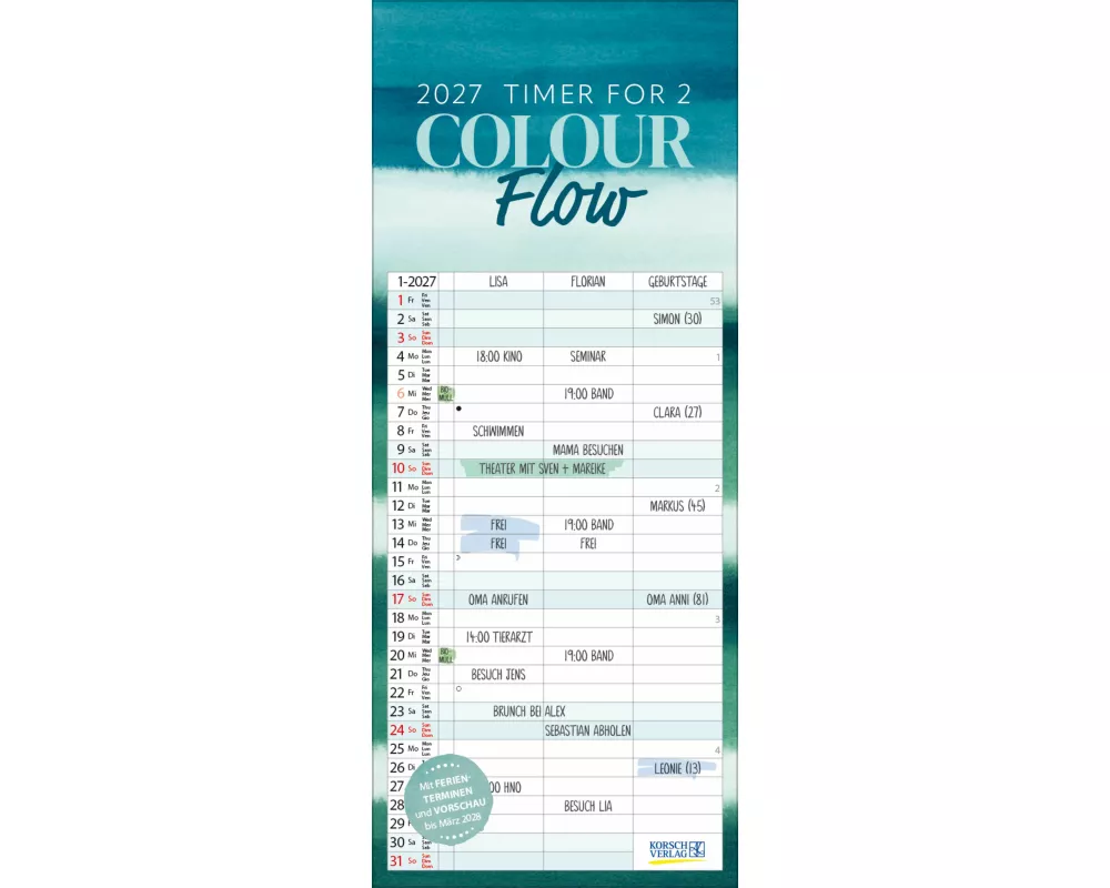 Timer for 2 Colourflow 2027