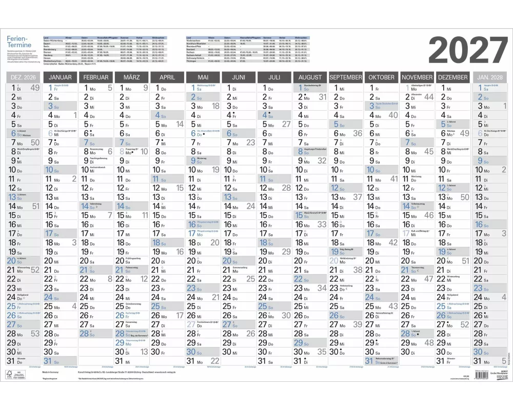 Großer Wandtimer 2027