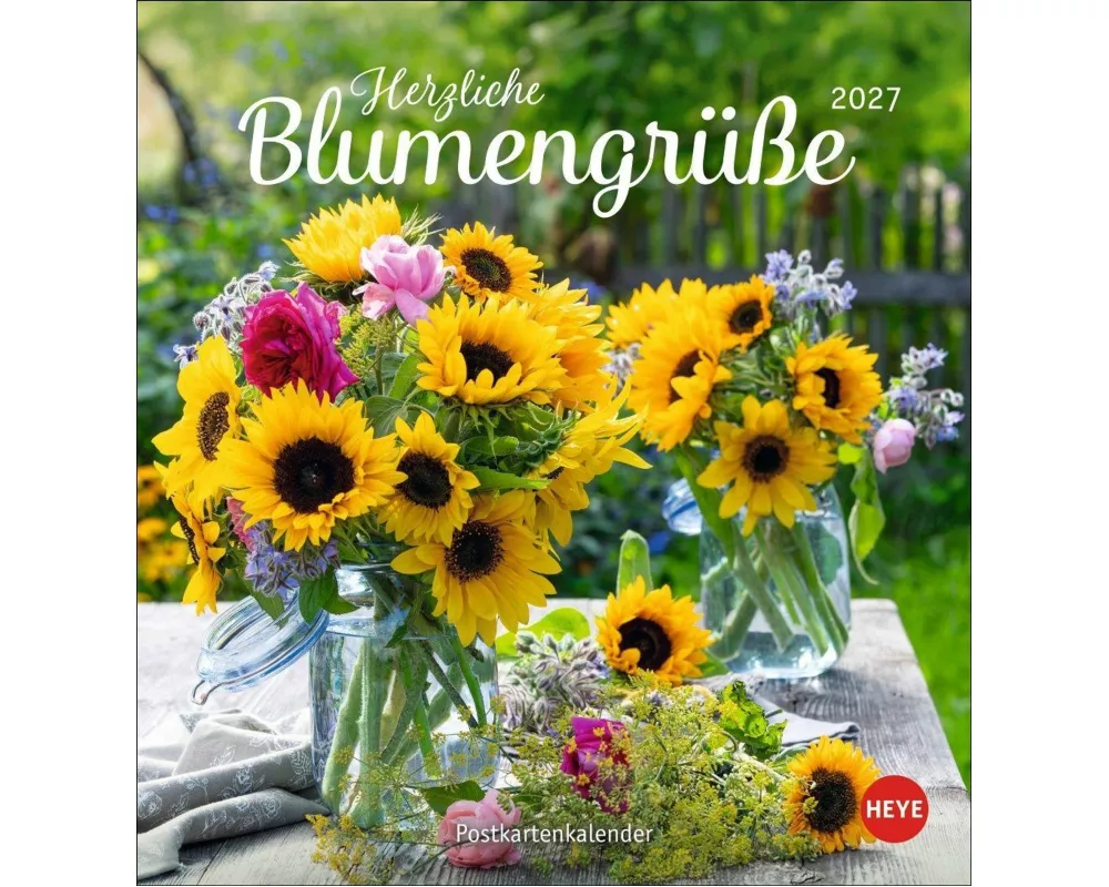 Herzliche Blumengrüße Postkartenkalender 2027