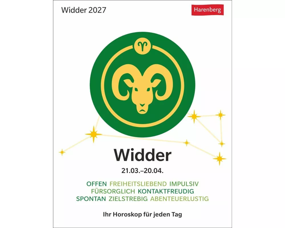 Widder Sternzeichenkalender 2027 - Tagesabreißkalender - Ihr Horoskop für jeden Tag