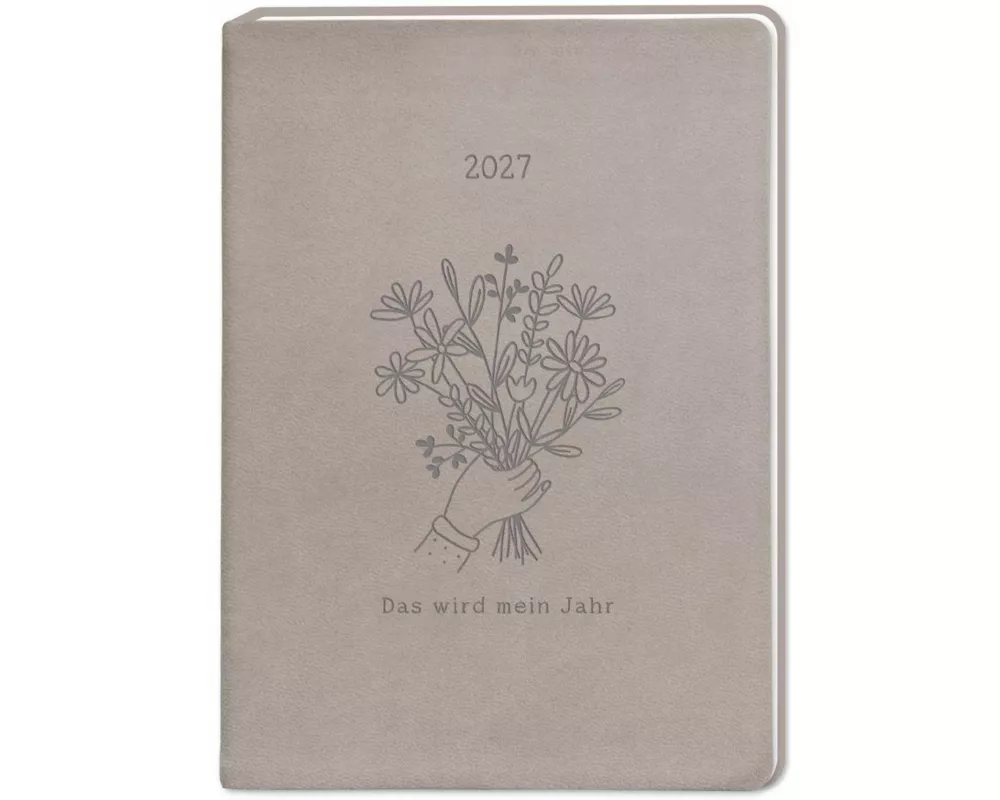 Terminplaner Lederlook 2027 Taupe