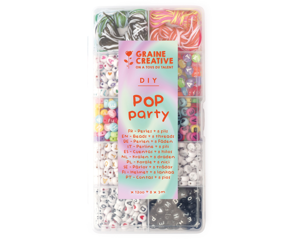 GRAINE CREATIVE Buchstaben-Perlen GC-736123 Pop Party 1200 Stück