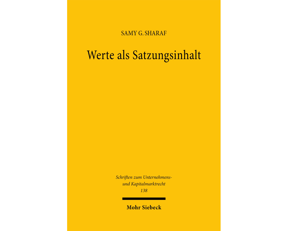 Werte als Satzungsinhalt