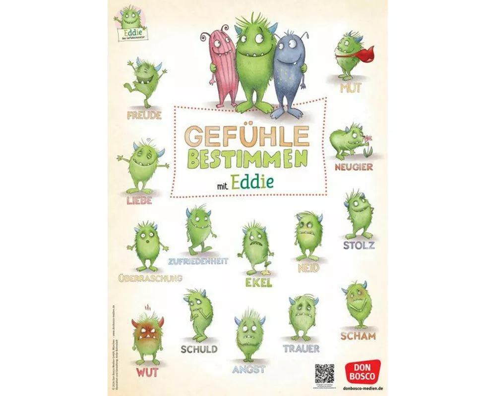 Das große Gefühle-Bestimmungsposter mit Eddie, dem Gefühlemonster