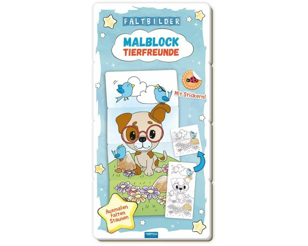 TRÖTSCH - Malbuch Faltbilder Malblock Tierfreunde