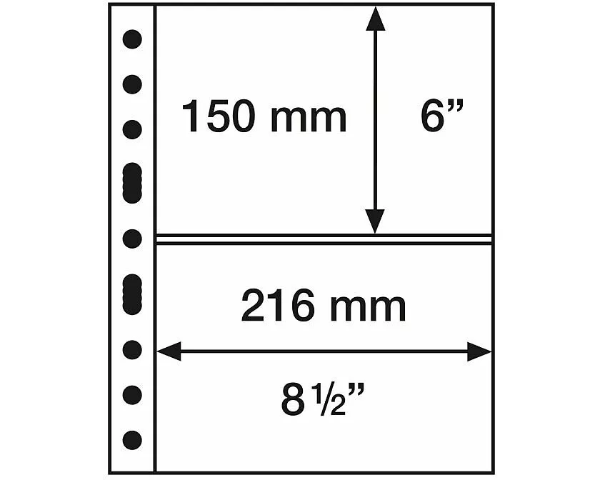 Grande Kunststoffhüllen mit 2 waagerechten Streifen, glasklar, 5er Pack