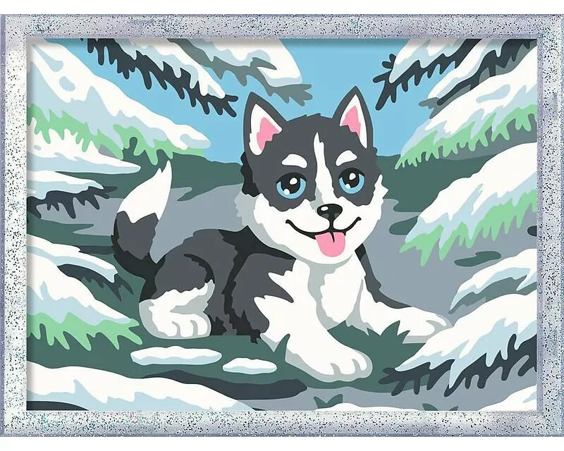 CreArt - Malen nach Zahlen - Frecher Husky