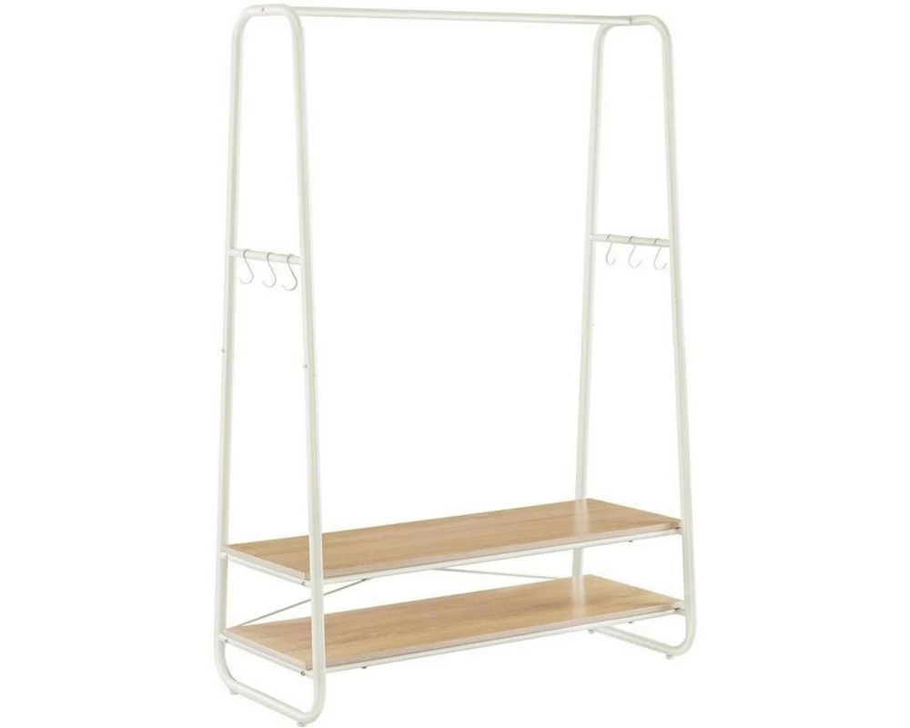 VASAGLE Garderobenständer 100 x 160 cm, Braun/Weiss