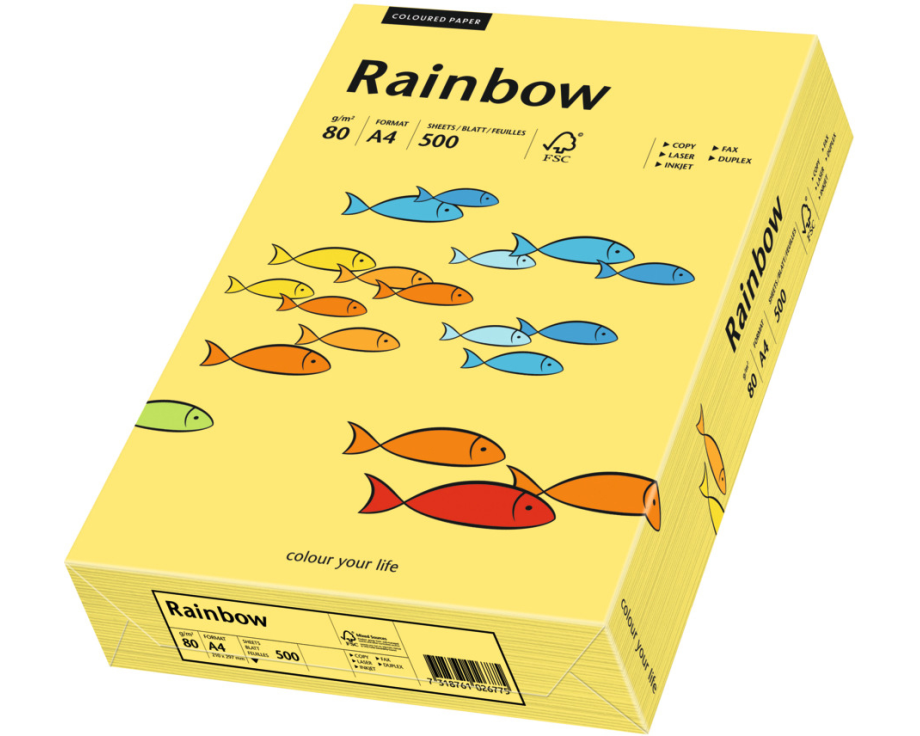 RAINBOW Papier gelb/16 A4 88042343 FSC, 80g 500 Blatt