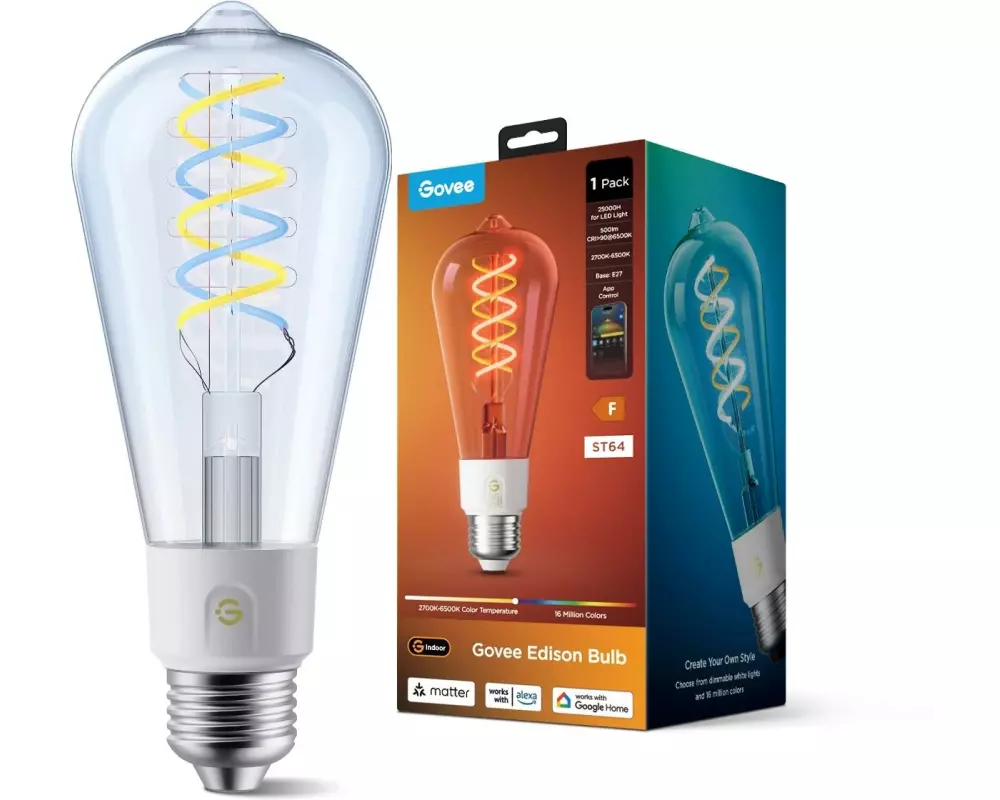 Govee Edison Glühbirne ST19 Edison Vintage LED-Lampe ST19 E27