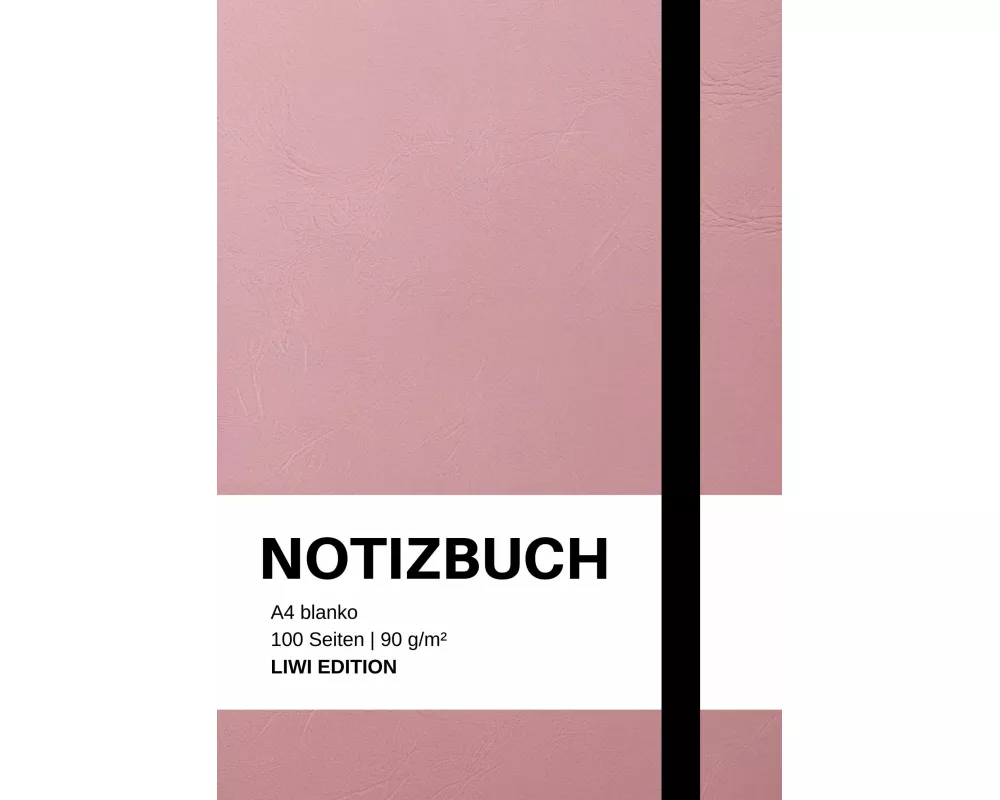 Notizbuch A4 blanko rosa - 100 Seiten Soft Cover - FSC Papier