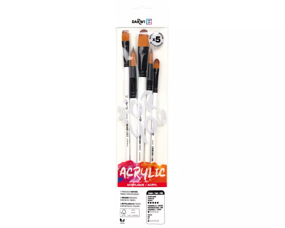 Darwi For You, Set mit 5 mittelgroßen Pinseln