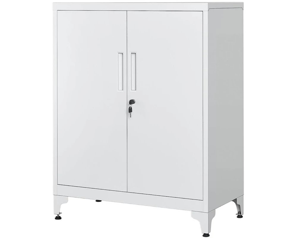 Songmics Metall-Lagerschrank 40 x 80 x 90 cm, Weiss