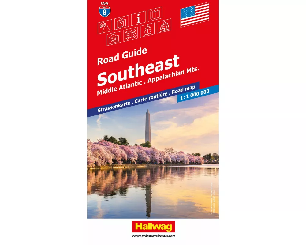 Hallwag Strassenkarte USA, Southeast 1:1 Mio