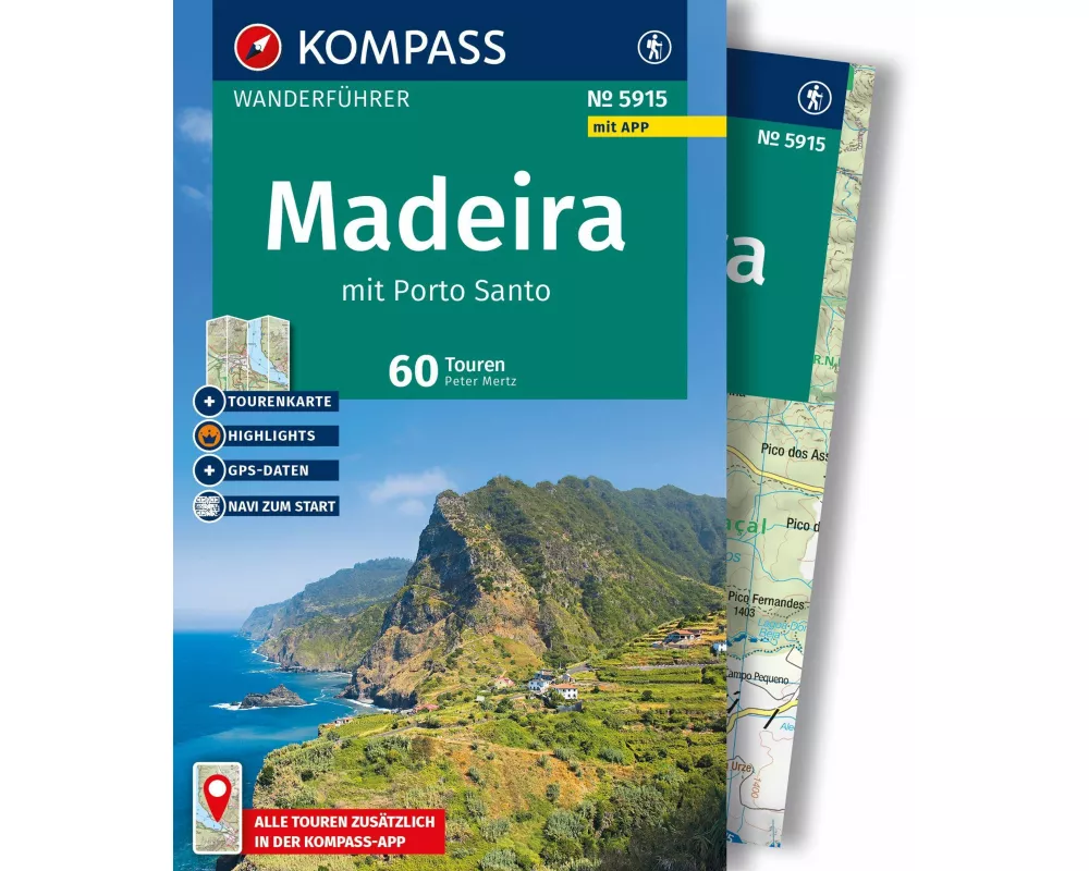 KOMPASS Wanderführer Madeira mit Porto Santo, 60 Touren mit Extra-Tourenkarte
