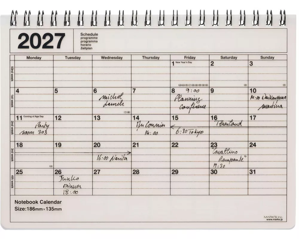 MARK'S 2027 Notebook Calendar S // Ivory