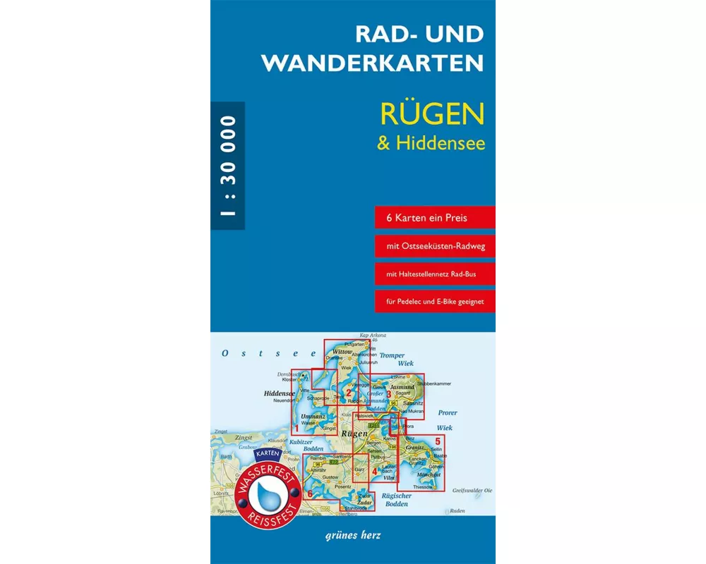 Rad- und Wanderkarten-Set Rügen & Hiddensee