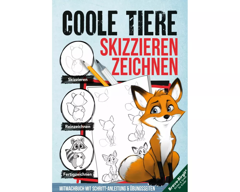Coole Tiere zeichnen und skizzieren lernen (für Kinder ab 10 & Anfänger)