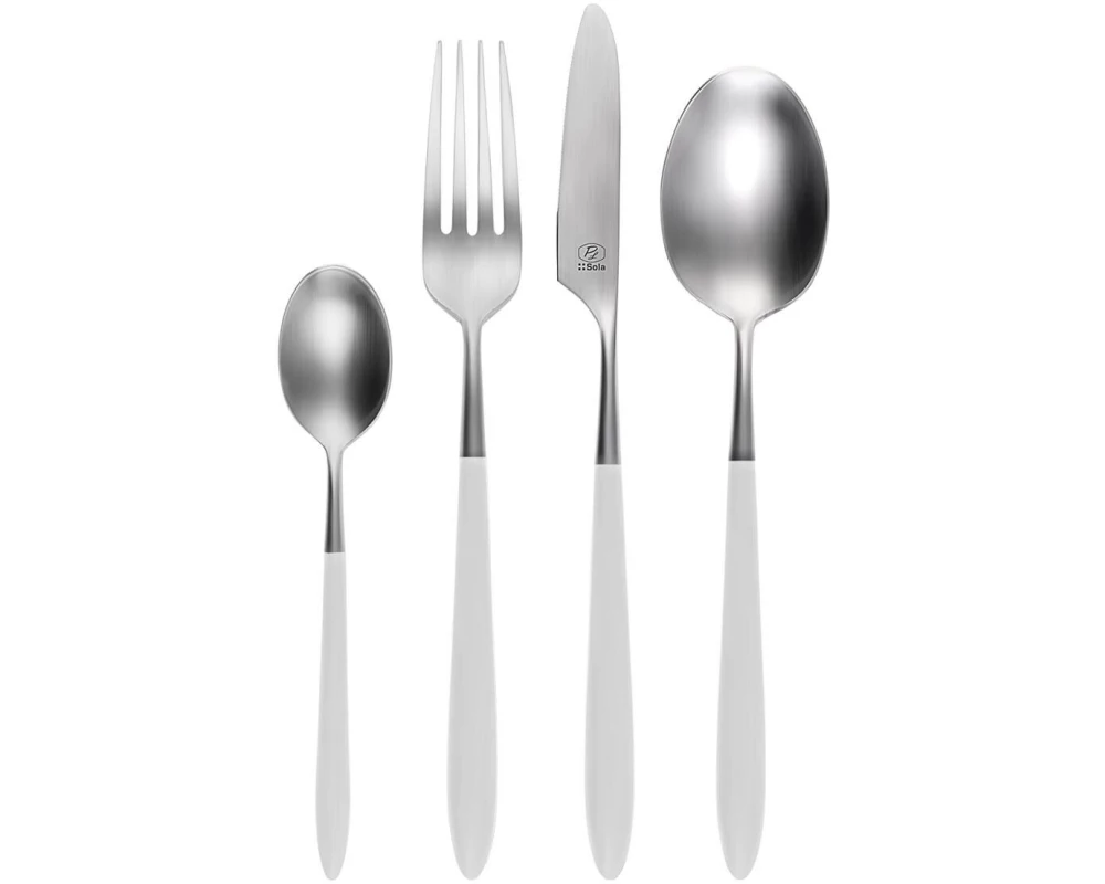 Sola Besteck-Set Gaya Exeter, Weiss matt, 24-teilig