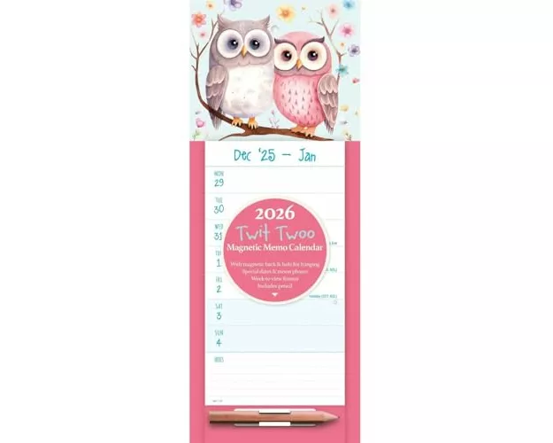 Twit Twoo Weektoview Magnetic Calendar 2