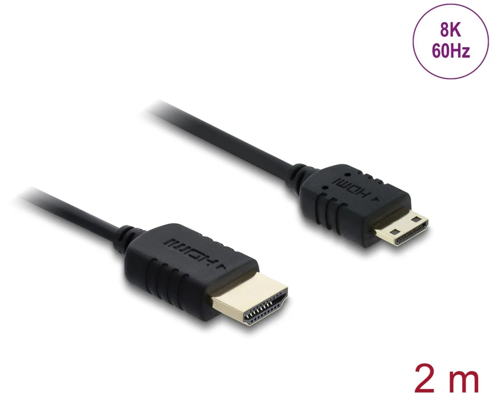 Delock HDMI zu Mini HDMI Kabel Koaxial, High Speed, 8K, 60 Hz, 2 m