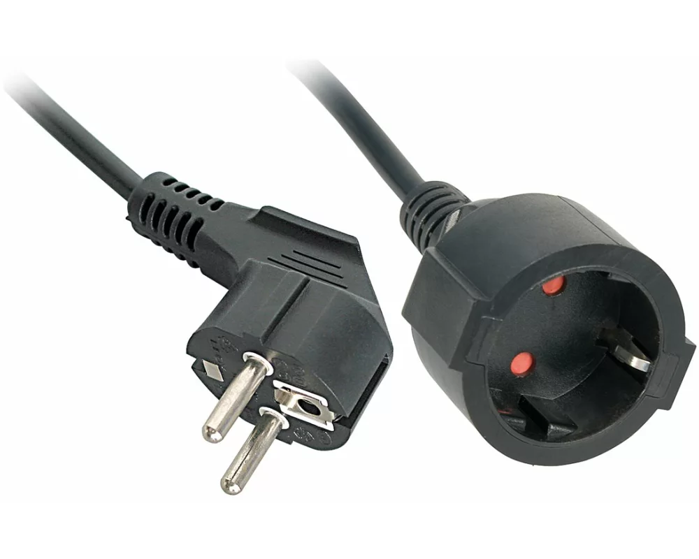 LINDY 5m Schuko Extension Cable Colour: Black