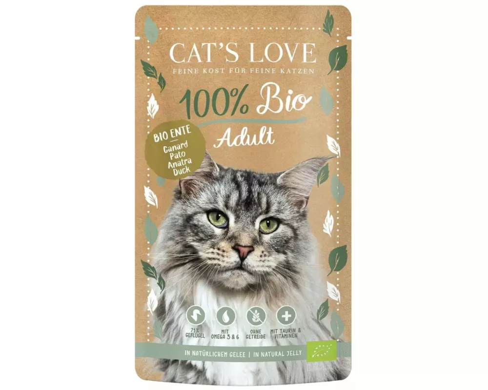 Cat's Love Nassfutter BIO Adult Ente, 100 g