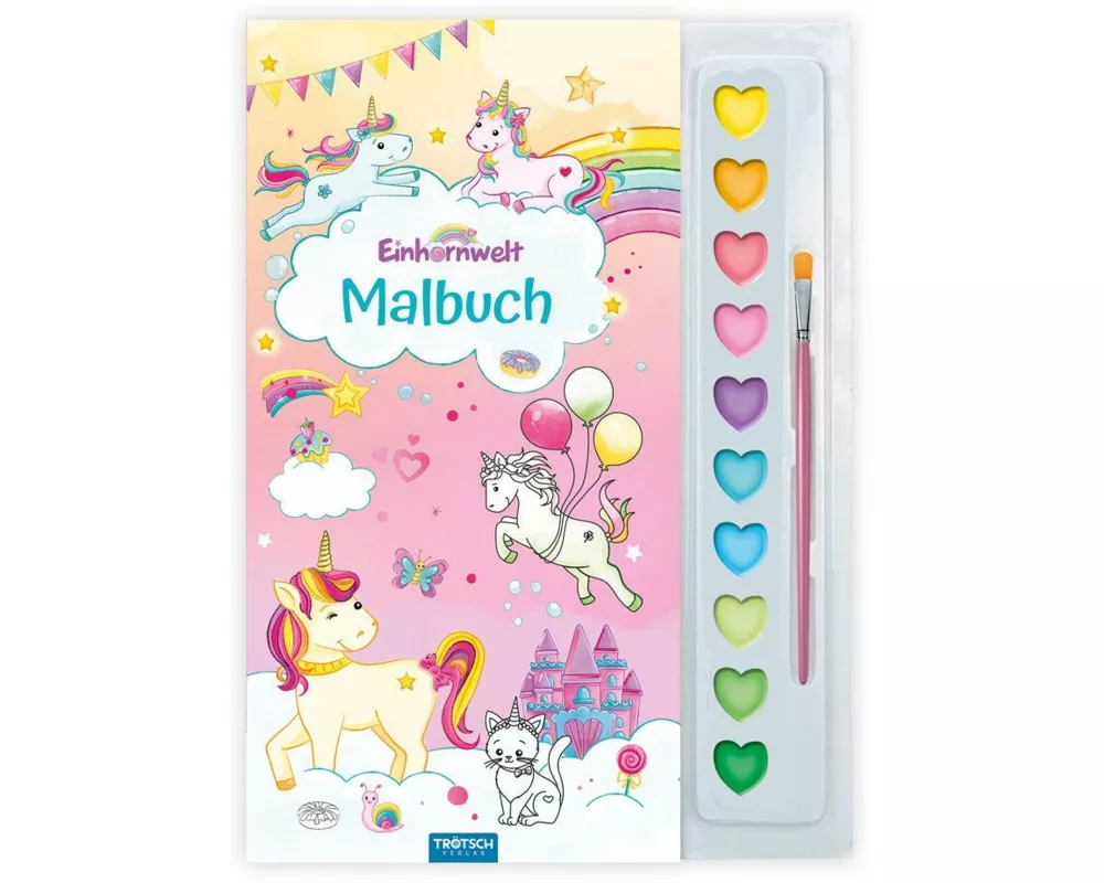 TRÖTSCH - Malbuch mit Tuschkasten Einhornwelt