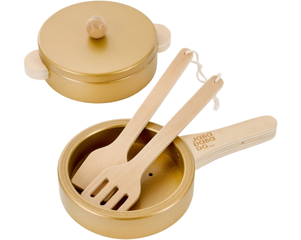 JABADABADO Topf- und Pfannenset W7322 gold, 5-teilig