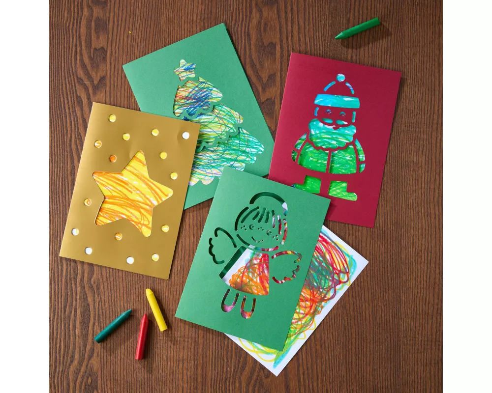 Bastelset - Erstes Malen Kritzelkarten Weihnachtspost