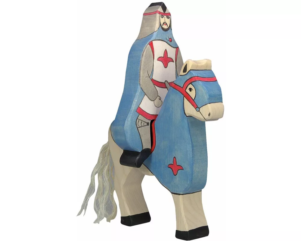 Blauer Ritter mit Mantel, reitend (ohne Pferd)