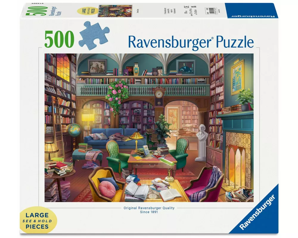 Erwachsenenpuzzle 500 Large Pieces - Magische Bücherwelt - Puzzlespaß mit größeren Puzzleteilen