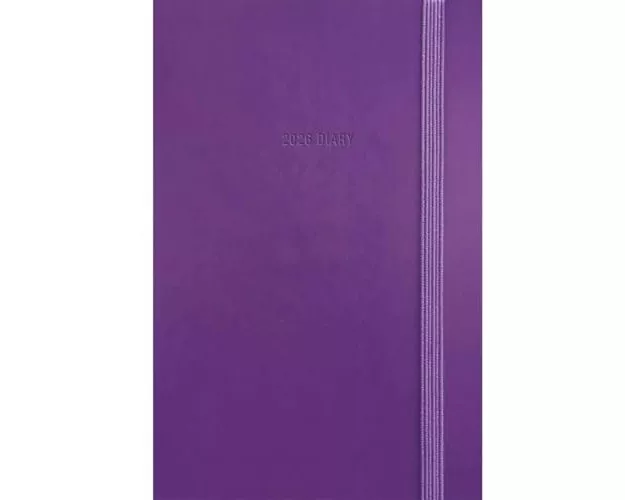 Purple Soft Touch Pocket Diary 2026