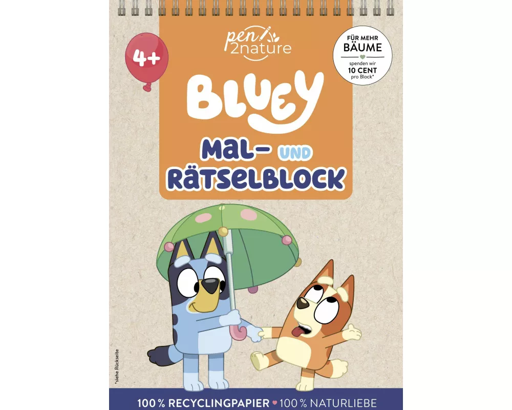 Bluey Mal- und Rätselblock für Kinder ab 4 Jahren